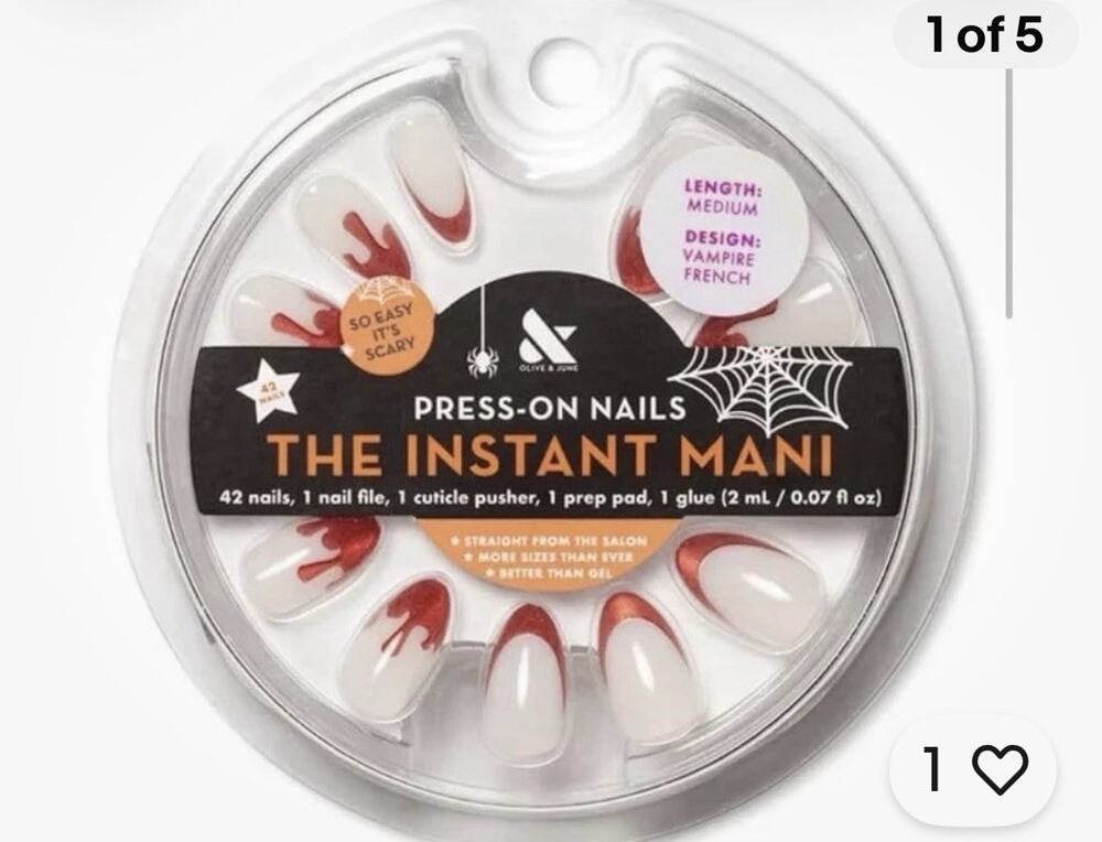 Olive & June Instant Mani Press-On Nails Glue | Halloween | 42pieces| 14 Days